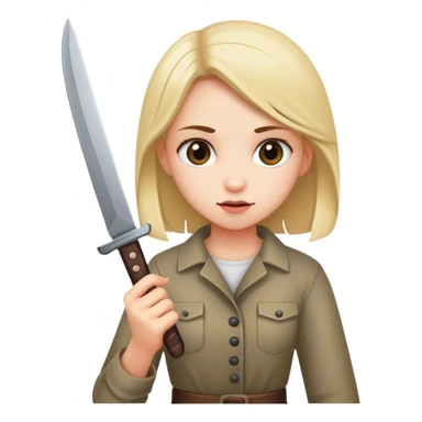 youth chick with a knife sticker