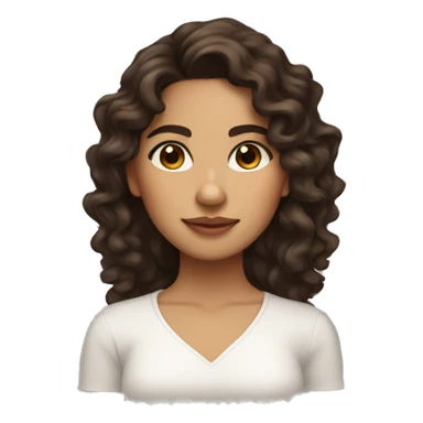 Mexican girl with dark brown long curly hair long lashes light brown doe eyes sticker