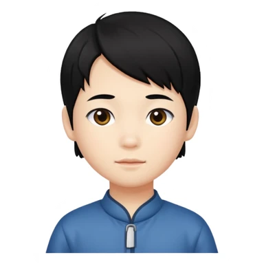 chinese kid with black hair sticker