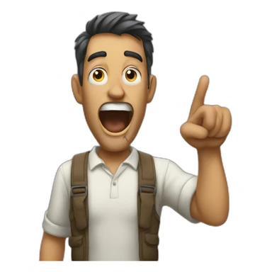 man yelling whiles he points you sticker