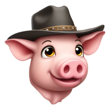 Pig wearing a cow boy hat  sticker