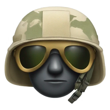 military helmet with sunglasses sticker