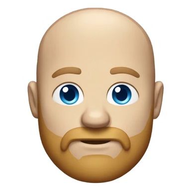 an emoji of a large balding white man with a beard blue eyes dad body sticker