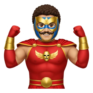 Create a Nacho Libre emoji for a teams chat but make it more original style to the movie sticker