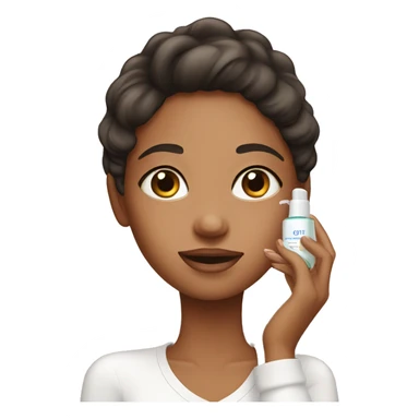 Girl applying skincare sticker