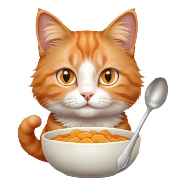 cat holding a silver spoon sticker