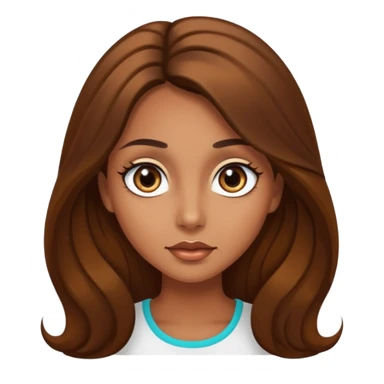 big dark eyes and tanned skin brown hair glamorous long hair sticker