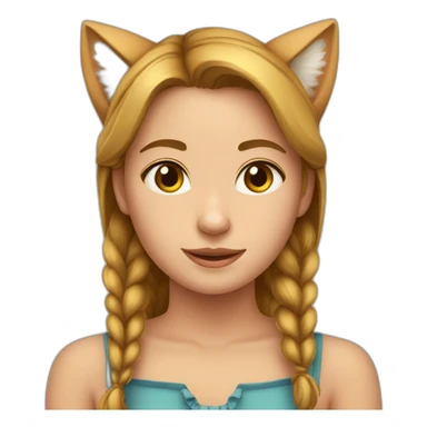 Fille avec des oreilles de chats sticker