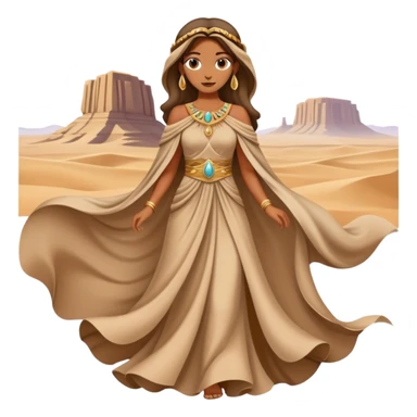 desert queen wearing tan dress sticker