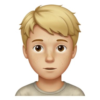 Boy with dirty blonde hair and freckles sticker