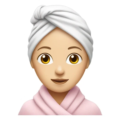white lady with soft pink towel in her head sticker