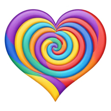Colorful Swirl Heart Shape sticker