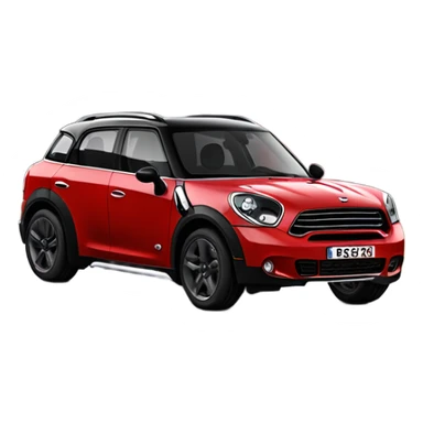 Red mini countryman S with a black top and black wheels sticker