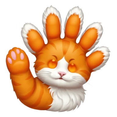 Waving cat paw sticker