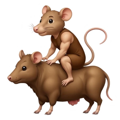 Rat on bull sticker
