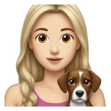 brunette white Girl with a russell dog sticker