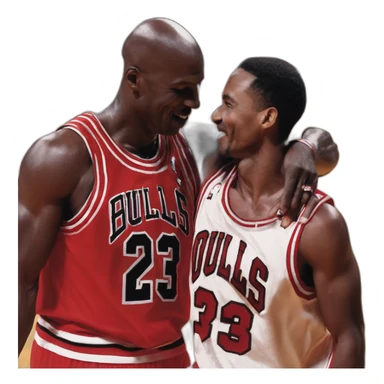 Michael jordan faisans un calin à travis scoot sticker