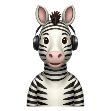 A zebra listening to music sticker
