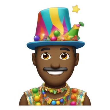 A man wearing a costube but ready to party sticker