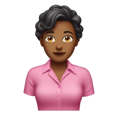 Stephanie wearing pink shirt sticker