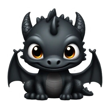 cute black dragon, happy sticker