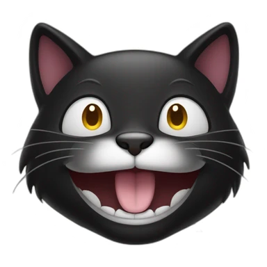 Laughing Black cat sticker