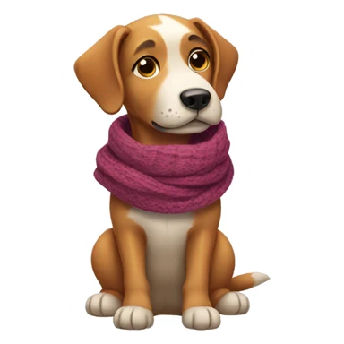 Dog wearing a scarf sticker