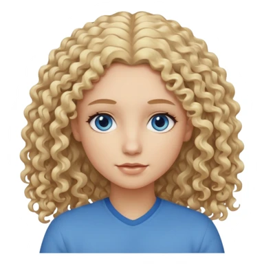 Curly blond blue eyes. Long hair cool beige blond. Longer hair beige ash blonde. sticker