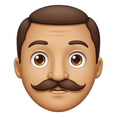 cute round nose with a mustache sticker
