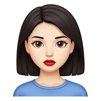 chica con el pelo moreno y los labios delineados sticker