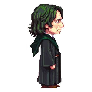 upset Professor Snape side profile with black robe sticker