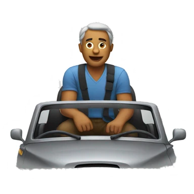 a man sit in a car sticker