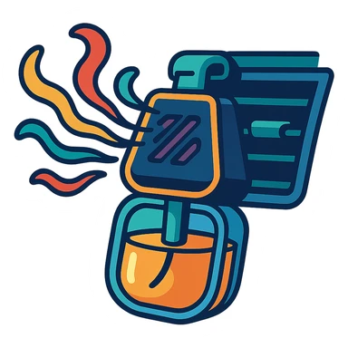 colorful and dynamic illustration of a modern car diffuser in action sticker
