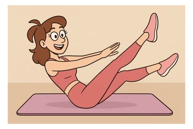 white woman with brown hair, pilates workout, pink athletic outfit, cheerful and active sticker