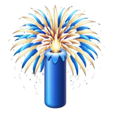 deep blue firework travelling through the sky ready to explode sticker