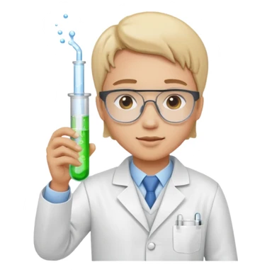 science lab lab technician hold test tube sticker