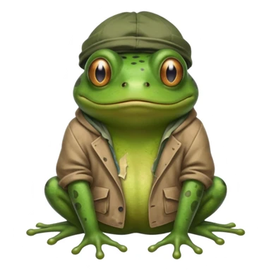 homeless frog with torn dirty clothes

 sticker