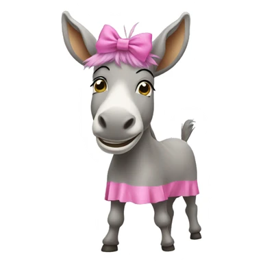 Donkey wearing pink hair bow dancing  sticker