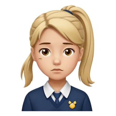 girl in uniform looking bored sticker