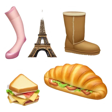 Uggs and croissants and The Eiffel Tower and a sandwich and pointe shoes sticker
