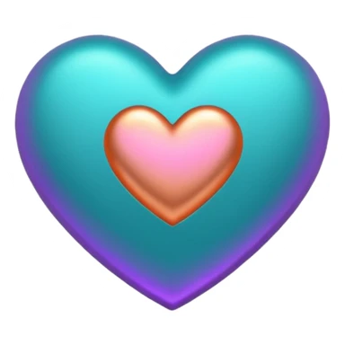 I need a teal, orange , purple, and rose gold Heart emoji  sticker