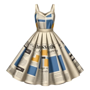 newspaper-print silk dress sticker