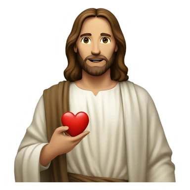 Jesus christ with a heart sticker