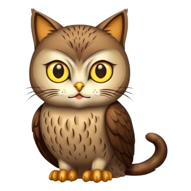A cat with a owl body sticker