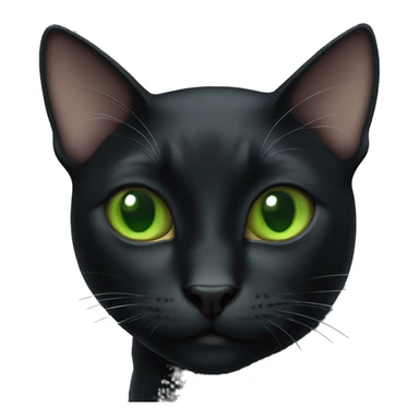 black cat with white chest and green eyes sticker