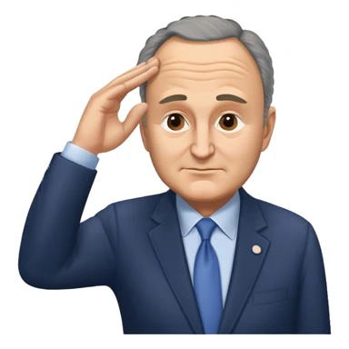 Chuck Schumer making an L with his hand and putting it on his forehead  sticker