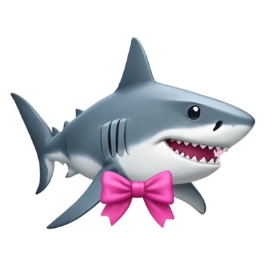 Shark with a pink bow sticker