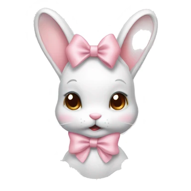 Coquette bunny with light pink pastel bow sticker