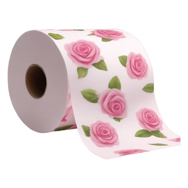 Light pink rose print toilet paper  sticker