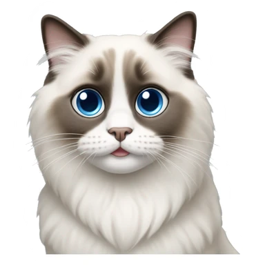 A happy ragdoll that with big blue eyes  sticker